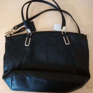 NEW COACH FACTORY BLACK LEATHER BAG